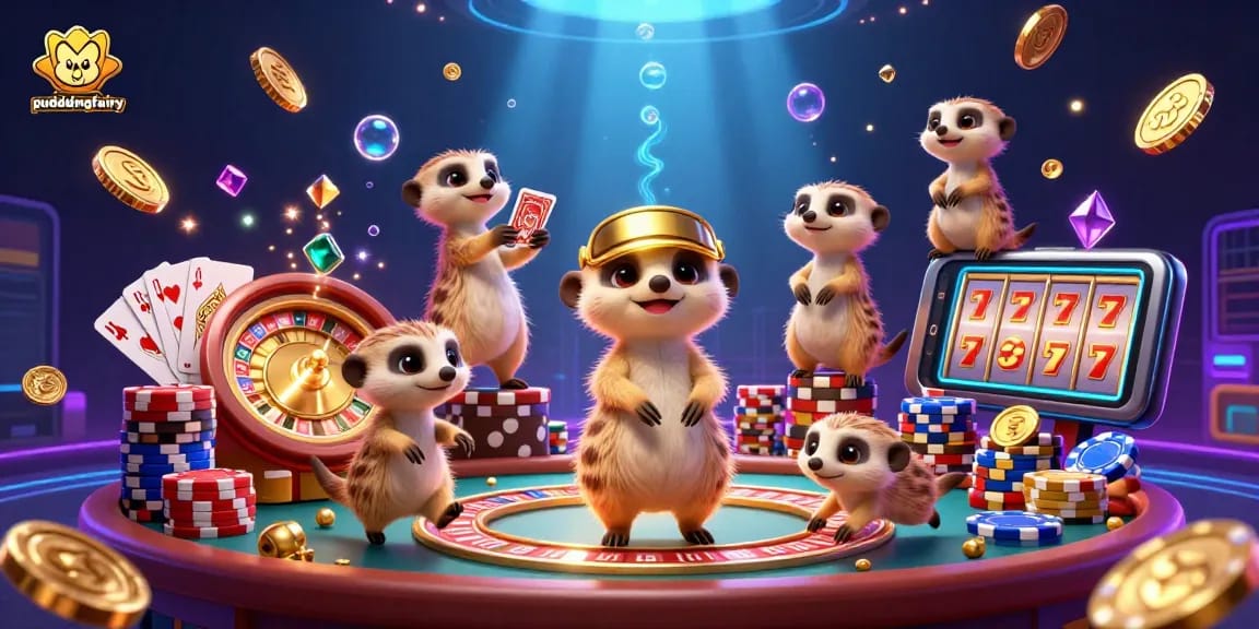 Experience the thrills of puddingfairy with lively meerkats running a vibrant casino scene.