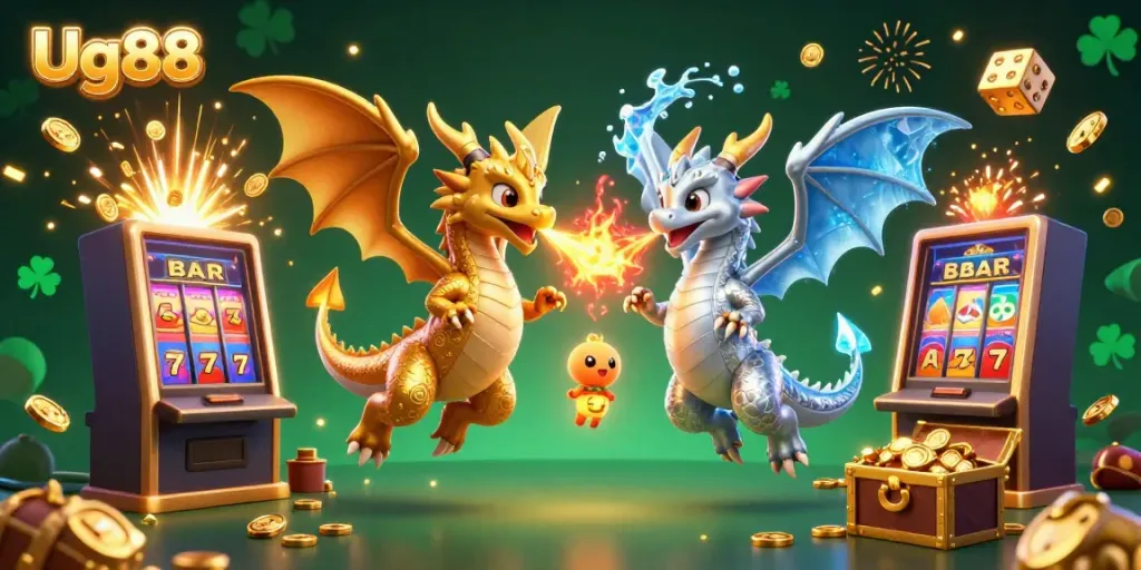 Experience the excitement of Ug88 with stunning dragons and dynamic casino elements.