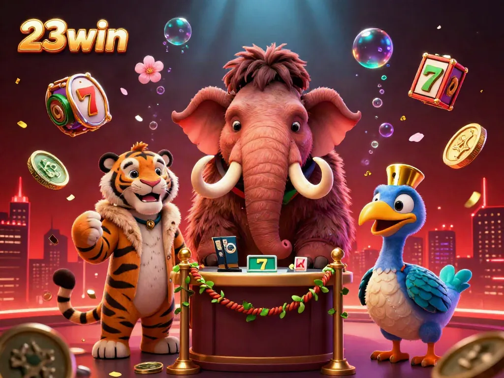Experience the excitement of the 23win casino with vibrant characters and thrilling gaming elements.
