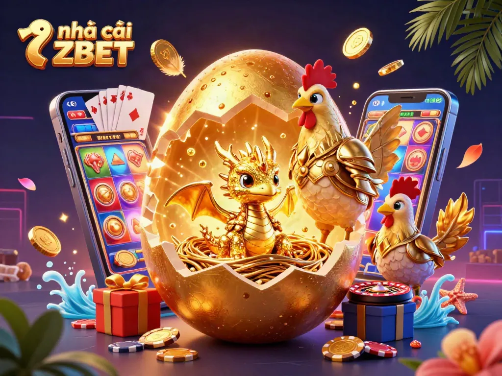 Experience thrills at nhà cái ZBET with a crystal golden dragon and dynamic casino elements.