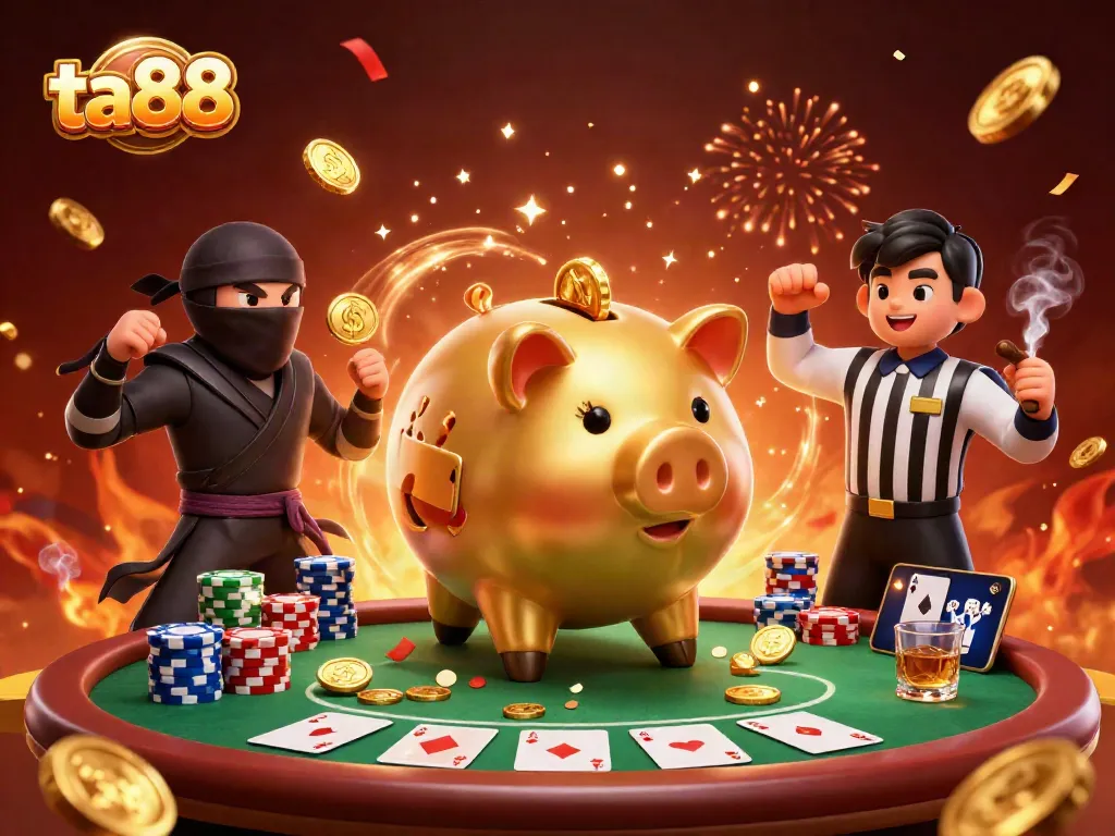 Experience high-stakes action at ta88 with our vibrant casino scene of epic battles and fortune coins