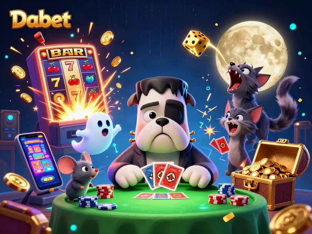 Dabet offers an exciting gambling scene with vibrant characters and dynamic casino elements.