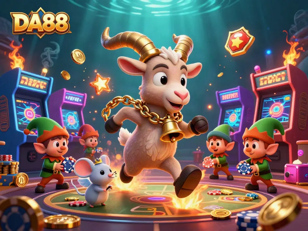 DA88 sports betting casino scene with animated characters and vibrant game elements
