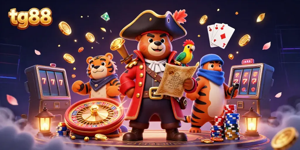 Immerse in playful excitement at tg88 with treasure-hunting pirate adventures in a vibrant casino